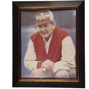 Vintage 8x10 Photograph Paul "Bear" Bryant in 12x10-3/8 Frame, Rare Serious Pose